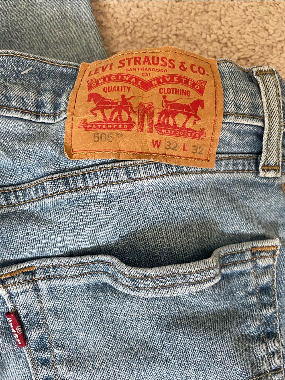 Levi's Light Blue Relaxed Fit Men's Jeans with Leather Patch